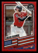 2026 Panini USA Baseball Stars & Stripes Prizm Jacob Seamon #179 Red Wave Prizm