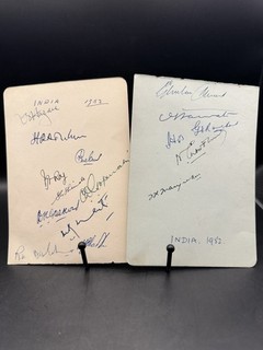 1952 Cricket Hand Signed x16 India Essex 1952 From Collectors Estate