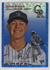 2023 Chrome Platinum Anniversary Blue Mini-Diamond Refractor Brian Serven b4d