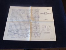 Vintage 1971 Clinton & Shiawassee County Michigan 22"x17" Road Map. C430