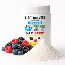 Electrolyte Complex Hydration Powder  12 Minerals  6 Vitamins  Wild Berry