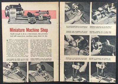 Unimat DB200 1957 test report American Edelstaal Mini Metal Lathe