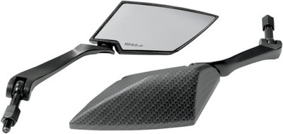 Koso TT-Style Mirrors Carbon-Style Shell - Clear Lens OA016CK2