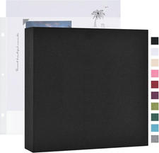 8x8 Inch 3 Ring DIY Scrapbook Photo Album 40 Pages, Black