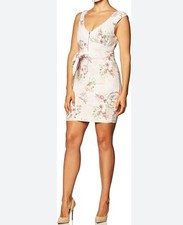Guess Women's Tristian Floral Printed Open Back Zip Front Mini Dress Size 10