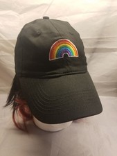 Rainbow Baseball Style Hat Black Adjustable Back