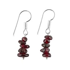 Natural Chips Crystal Earring, Yoga Jewelry, Meditation Earring, Raw Red Garnet