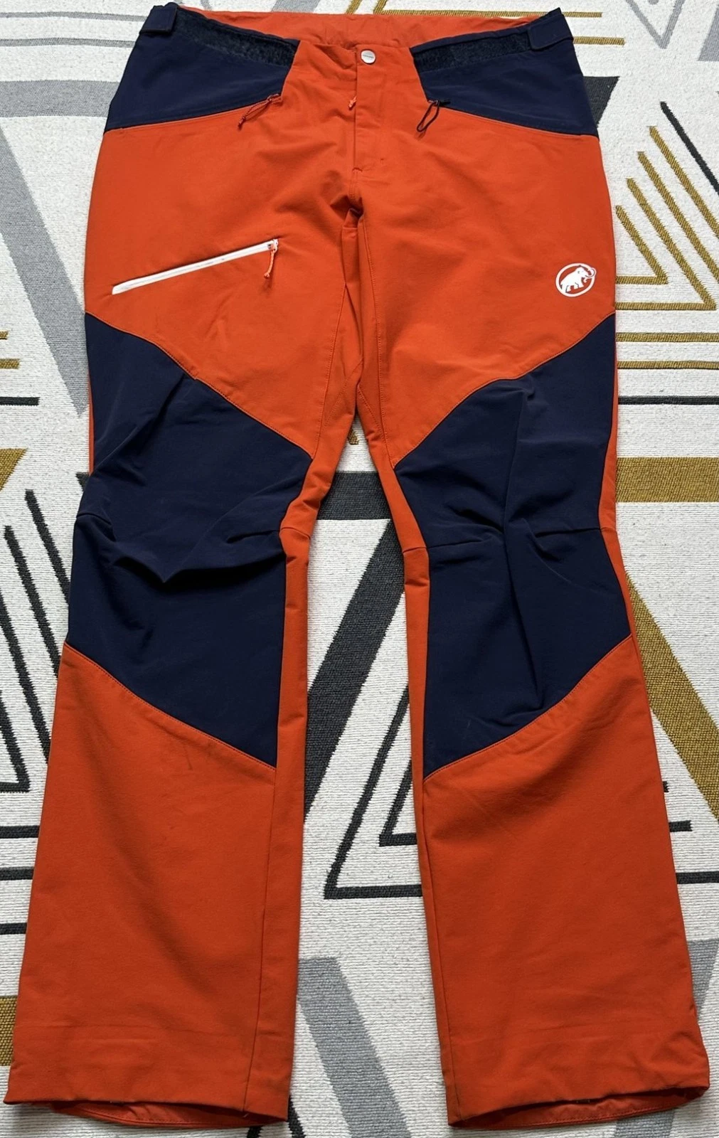Mens Mammut Taiss SO Softshell Pants Mountaineering Orange Size 34