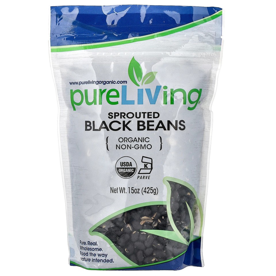 Organic Sprouted Black Beans, 15 oz (425 g)