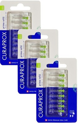 3x Curaprox Interdentalbürsten CPS 011 hellgrün - Prime refill Zahnzwischenraumb