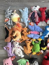 Lot of 90 TY Beanie Babies Vintage Plush Animals Bears Birds w/ Tags Mixed