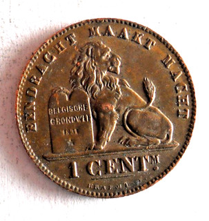 1887 BELGIUM CENTIME AU Super Rare Coin Lot #U6