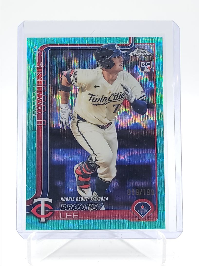 BROOKS LEE 2025 TOPPS CHROME UPDATE ROOKIE DEBUT AQUA WAVE H RC /199 Q3967