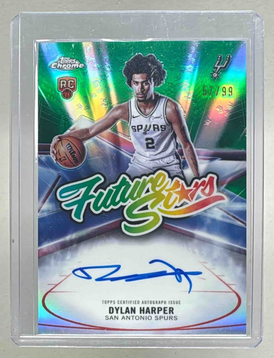 Dylan Harper 2025 Topps Chrome #FS-DH Green Refractor Future Stars Auto RC /99