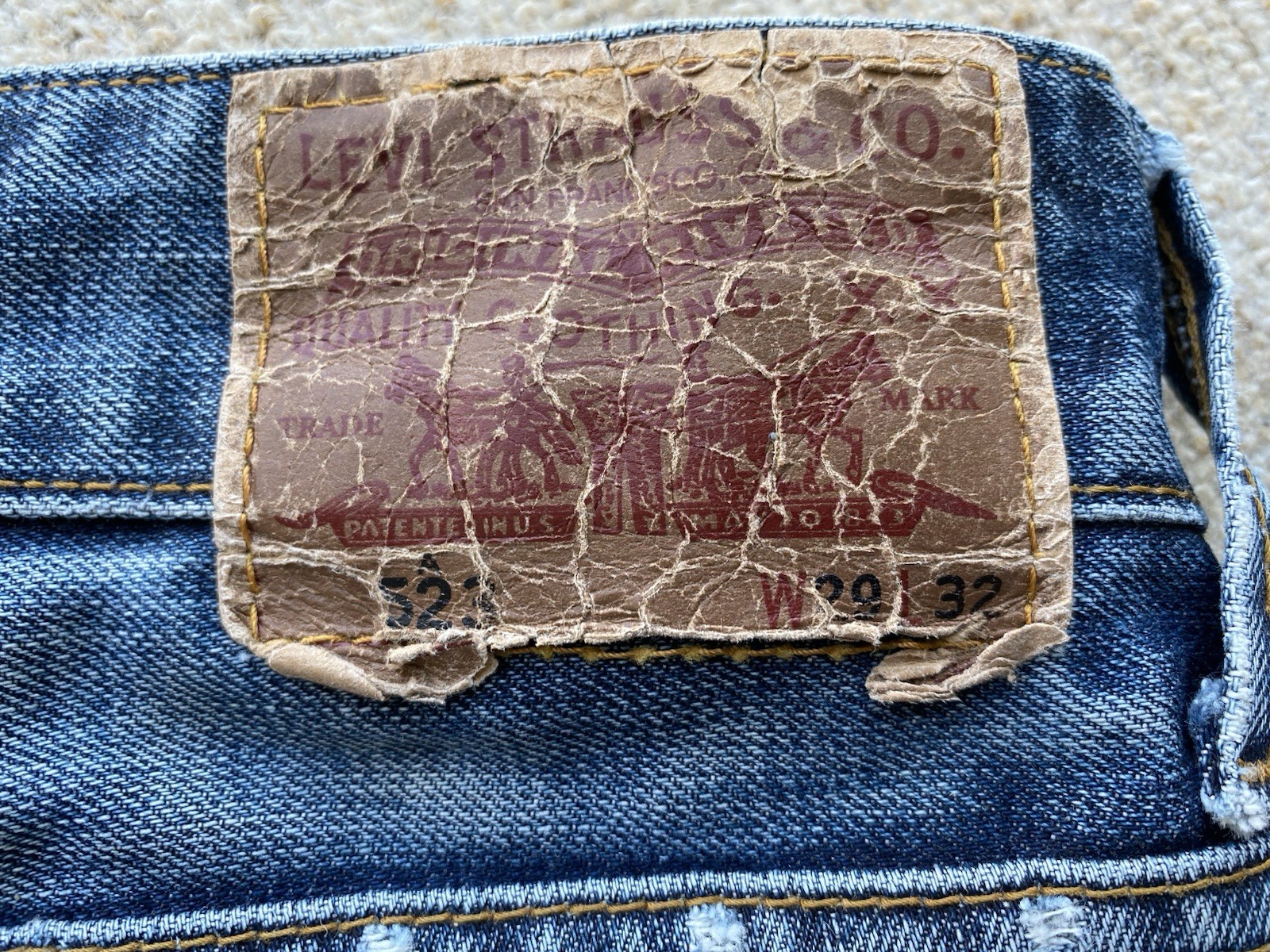 Rare Levi's 523 100percent Cotton Denim Shorts Blue Vintage W29 S image 3