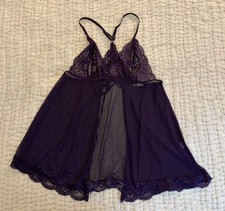 Womens Fairy Top Size XL Plum Purple Babydoll Lace Lingerie Coquette Romantic EE