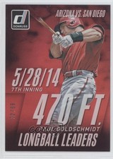 2015 Panini Donruss Long Ball Leaders Red 22/99 Paul Goldschmidt #6 1b7