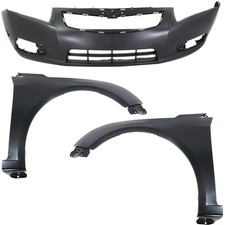 Bumper Cover Kit For 2011-2014 Chevrolet Cruze Front 3pc With Fender Pair