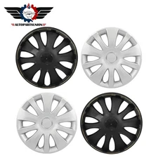 4PC 16 Inch Silver Wheel Hub Caps Snap On For R16 Tire & Rim Wheel Covers Kit