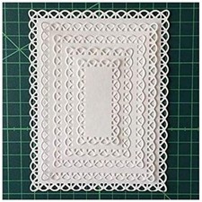 Nested Stitched Scallop Rectangle Frame Cutting Dies, Metal Stencils for DIY ...