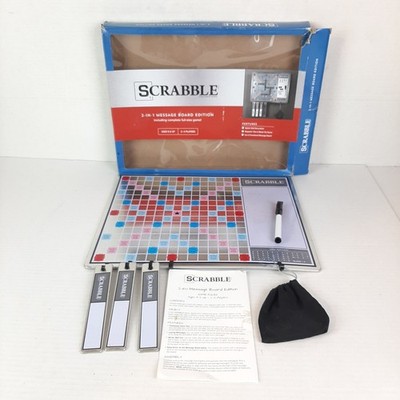 Read - Used Scrabble 2-in-1 Game & Message Board Edition, Wall-Mounted, Magnetic
