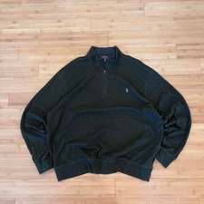 Boxy old money green polo Ralph Lauren quarter zip sweater