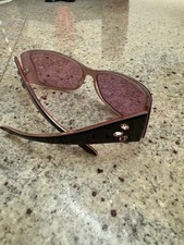 Anna Sui Pink w Black Tinted Sunglasses with Rhinestones
