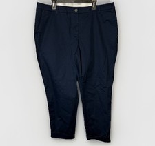 Wildfang Pants Womens 16 Navy Blue The Essential Trouser Chino Stretch Cuffed