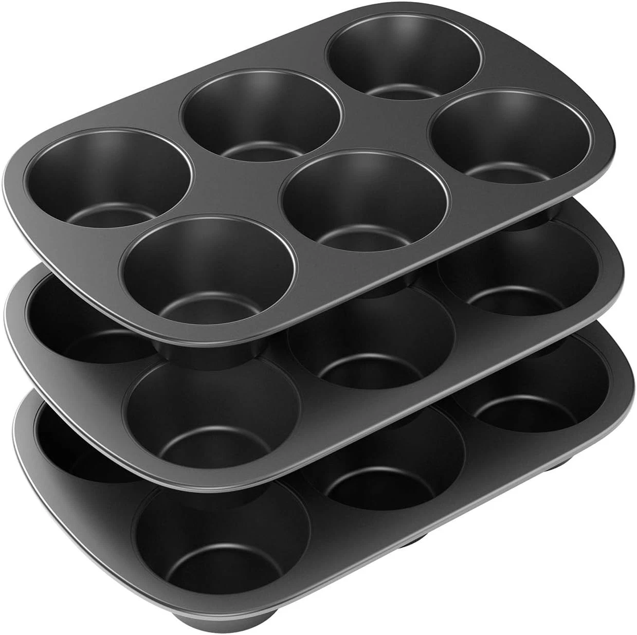 3 Pack Nonstick Muffin Pan 6 Cup Cupcake Tray