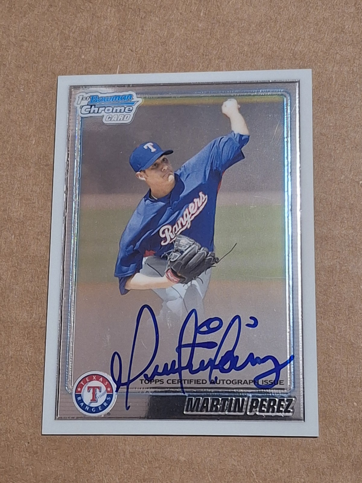 2010 MARTIN PEREZ BOWMAN CHROME AUTOGRAPHED AUTO ROOKIE CARD RC #BCP119 RANGERS