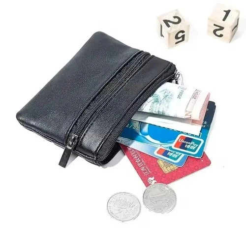 "Mini Leather Coin Purse – Small Zipper Wallet for Men, Women & Kids" - Picture 5 of 7