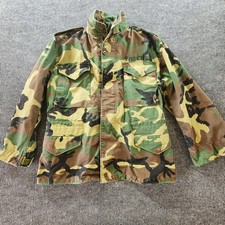 Vintage Alpha Industries M65 Jacket Mens Medium Woodland Camo US Army Military
