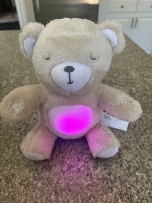 Musical Beige Plush Teddy Bear Baby Night Light Soother w/ Color-Changing Belly