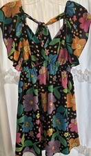 ASOS  Womans Summer Dress Open Back Bow Sz 2 Flowery