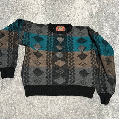 Vintage Chartwell Sweater Mens Medium Pullover Cosby Geometric
