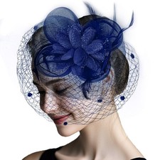 Women's Fascinators Hats Tea Party Hats for Women, 50s Flower Feathers with V...