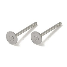 2000x Surgical Stainless Steel Flat Round Blank Peg Stud Earring Settings Silver