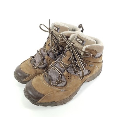 Salomon Elios Mid GTX Hiking Boots Womens Size EU 41.5 UK 7.5 Brown Leather Boots