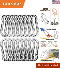 Versatile 30PCS Snap Hook Carabiner - 3-Inch Galvanized Steel for Weighty Loads