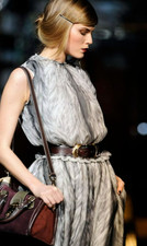 Dolce & Gabbana Runway FW2008 Silk Chiffon Abstract Puff Ruffle Dress IT40