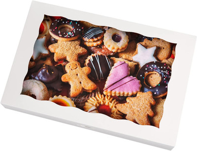 15-PACK Pastry Bakery Box 16X11X2.75Inch,White Large Donuts,Muffins,Cookies Boxe