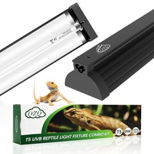 T5 UVB Reptile Light Fixture Combo Kit 8W, 10.0 UVB Light for Reptiles, Terra...