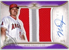 Mike Trout 2018 Topps Definitive Purple Patch Autograph Card #ARC-MTR 3/5
