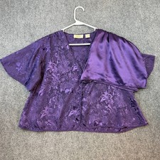 Victoria s Secret Purple Satin Pajama Set Shirt Shorts Size S