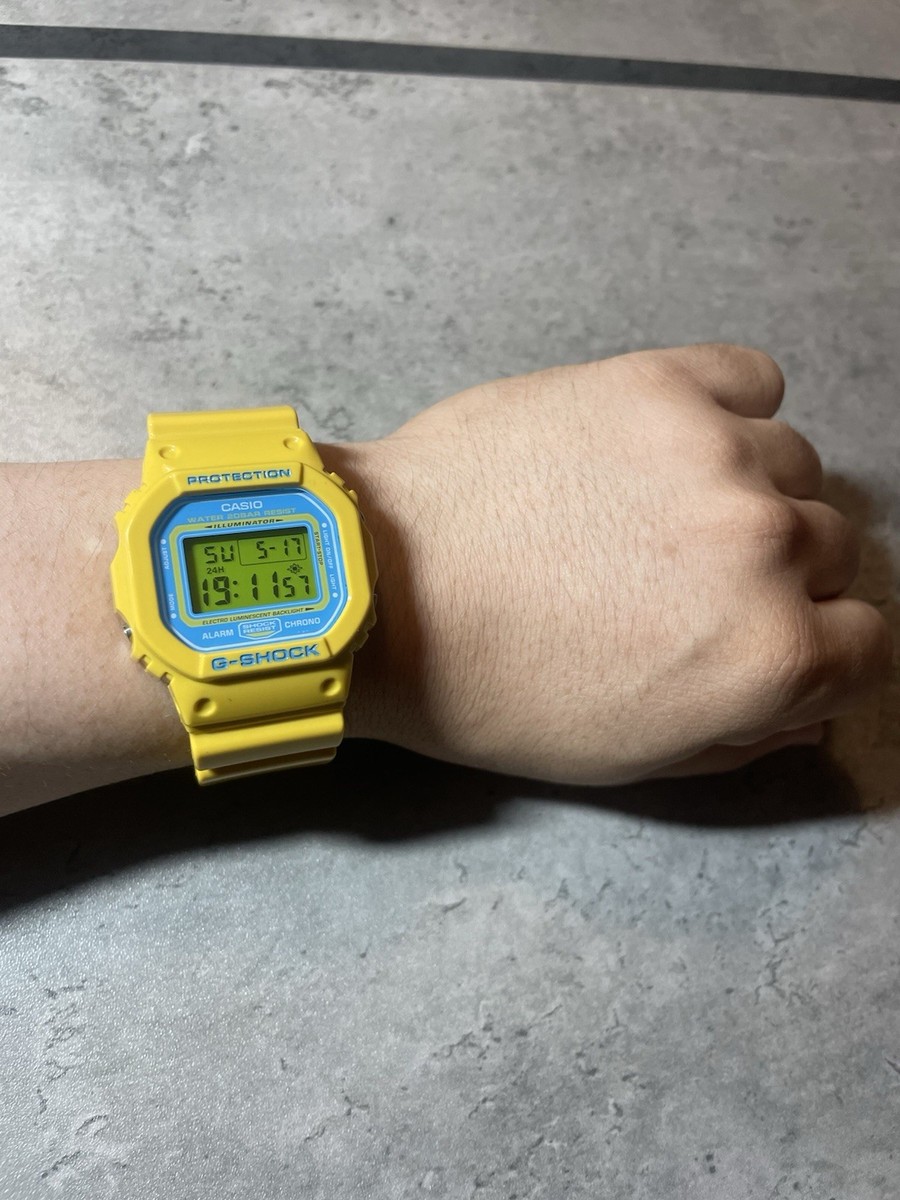 【希少】海外限定モデル G-SHOCK DW-5600CS イエロー ブルー Near Mint] Casio G-Shock DW-5600CS-9 Yellow Blue Vintage Digital