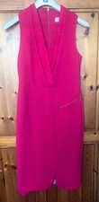 Coast Size 12 Hot Pink Sleeveless Dress With Front Zip Detail VGC