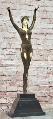 Bronze Elegant Dancer Sculpture Chiparus Starfish Figurine Fine Art Statue