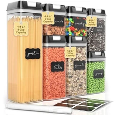 Simply Gourmet Airtight Food Storage Containers with Lids – 7 Piece Assort