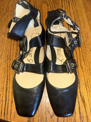 Boutique 9 Black Leather 3 Buckle CT Chatty Size 6  Never Worn