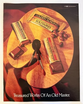Vintage 1986 Hershey's Golden Chocolate Bars Candy Advertisement Print Ad